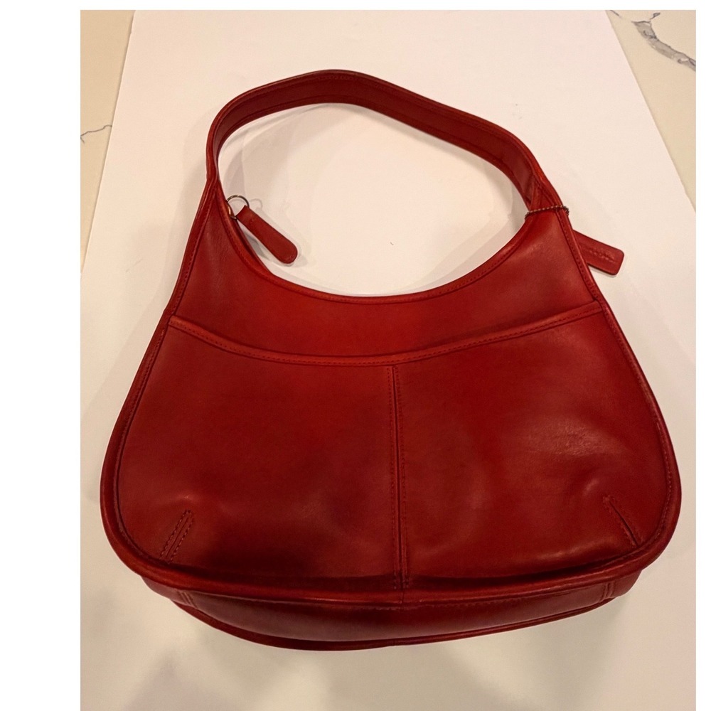 Vintage Coach Ergo 9033 Red Glove Tanned Leather Hobo Shoulder Bag Made in USA - Picture 4 of 12